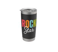 Fun Rock Star Niños Niñas Niños Rockstar Vaso térmico de acero inoxidable de doble pared