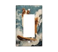 Fun Rough Collie Dog - Cubierta decorativa para interruptor, 1 banda, bordado de verano, placa frontal eléctrica para decoración de dormitorio y sala de estar