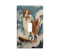 Fun Rough Collie Dog - Cubierta decorativa para interruptor, 1 banda, bordado de verano, placa frontal eléctrica para decoración de dormitorio, sala de estar