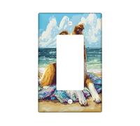 Fun Rough Collie Dog - Placa decorativa para interruptor de 1 banda, diseño de píxeles de verano, placa frontal eléctrica para decoración de dormitorio, baño, placa de interruptor de tamaño estándar
