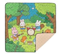 Fun Safari Music Concert Animal - Tapete grande y elegante para juegos para bebés en interiores y exteriores, resistente al agua, tapete de entretenimiento para bebés y niños pequeños, 50 x 50