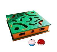 Fun Scratch Box, Fun Claw Box, Cardboard File with Jingle Bell, Soft Felt Scratch Toy, Wooden Puzzle Boxes with Glossy Finish, Cat Grooming Board for Indoor Floor 15.7x15.7x3.14 Inches