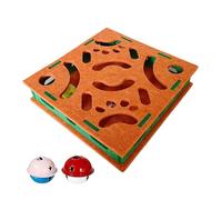 Fun Scratch Box, Fun Claw Box, Cardboard File with Jingle Bell, Soft Felt Scratch Toy, Wooden Puzzle Boxes with Glossy Finish, Cat Grooming Board for Indoor Floor 15.7x15.7x3.14 Inches