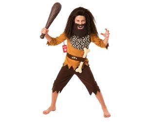 Fun Shack Disfraz Cavernicola Niño, Disfraz Troglodita Halloween Niño | Camiseta, Pantalones Rasgados, Cinturón y Barba, Estampado de Leopardo, Perfecto para Halloween, Ideal para Juegos de Rol