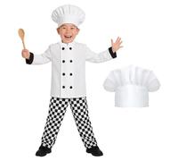 Fun Shack Disfraz Chef Niño y Niña, Traje Cocinero Pastelero, Disfraces para Carnaval y Halloween, L