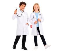 Fun Shack Disfraz de Doctor Niño, Disfraz de Medico Halloween Niño | Bata Blanca de Médico & Estetoscopio de Juguete, Estilo Hospital, Perfecto para Halloween, Ideal para Juegos de Rol