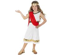 Fun Shack Disfraz Diosa Griega Niña, Vestido Blanco Romano, Disfraces para Carnaval y Halloween, XL