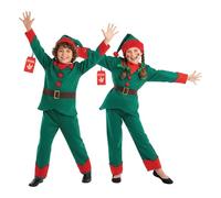 Fun Shack Disfraz Elfo Navidad Niño y Niña, Traje Duende, Disfraces para Carnaval y Halloween, S