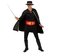 Fun Shack Disfraz Enmascarado Hombre Adulto Negro, Bandolero Mexicano, Disfraces Películas para Carnaval y Halloween, L