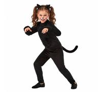 Fun Shack Disfraz Gato Niña, Disfraz Animal Halloween Niña | Mono de Peluche Negro con Cola y Diadema con Orejas, Estilo Felino, Perfecto para Halloween, Ideal para Juegos de Rol