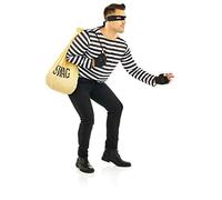 Fun Shack Disfraz Ladron Adulto, Disfraz Ladron Hombre, Disfraz Ladrón Hombre, Disfraz Caco Adulto, Ladron Disfraz, Antifaz Negro Disfraz Ladron, Antifaz Ladron, Disfraz Carnaval Hombre Talla Unica