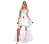 Fun Shack Disfraz Novia Mujer, Vestido Novia Disfraz Mujer, Vestidos Novia Mujer, Vestidos Novia Elegantes Mujer, Traje Novia Mujer, Disfraz Despedida Soltera Mujer, Disfraz Mujer Carnaval Talla S