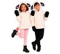 Fun Shack Disfraz Oveja Cordero Niño Blanco Sudadera Capucha Orejas Manoplas Negras Animal Belén Navidad Talla S