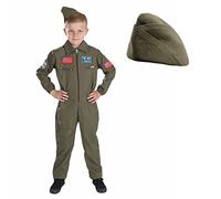 Fun Shack Disfraz Piloto Niño, Disfraces Aviador, Uniforme Militar Piloto, Disfraz para Carnaval y Halloween Niños - L