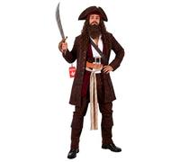 Fun Shack Disfraz Pirata Hombre, Disfraz Bucanero Halloween Hombre | Chaqueta, pantalones, fundas para botas y sombrero de tricornio, estilo bucanero, perfecto para Halloween