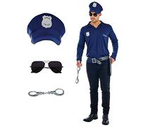 Fun Shack Disfraz Policía Hombre, Traje Adulto para Carnaval y Halloween, Kit de Policía Hombre, Talla única
