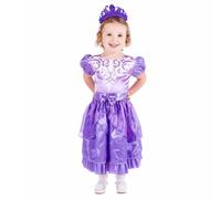 Fun Shack Disfraz Princesa Niña, Disfraz Fantasia Halloween Niña, 1-2 Años | Vestido Morado y Diadema con Tiara, Estilo Princesa de Fantasía, Perfecto para Halloween, Ideal para Juegos de Rol