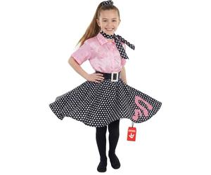 Fun Shack Disfraz Rock And Roll Niña, Disfraces Años 50 Pink, Vestido Años 50 Niñas, Disfraz Carnaval y Halloween, S