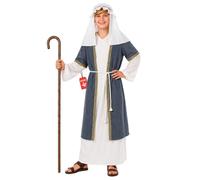 Fun Shack Disfraz San Jose Niño, Disfraz Belen Halloween Niño | Túnica Blanca, Chaqueta Gris, Cinturón & Tocado, Estilo Pastor, Perfecto para Halloween, Ideal para Juegos de Rol