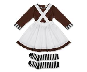 Fun Shack Disfraz Trabajadora Fábrica Chocolate Niña, Disfraces Películas y Cuentos Infantiles, Carnaval y Halloween, L