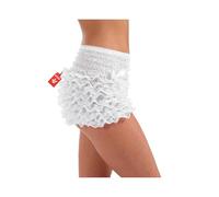 Fun Shack Pantalón Corto Burlesque Volantes Encaje Blanco Mujer Adulta Accesorio Cabaret Cancán Carnaval Talla Única
