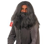 Fun Shack Peluca Cabello Largo Canoso Barba Juego Hechicero Rey Mago Vikingo Hombre Adulto Accesorio Gris Talla Única