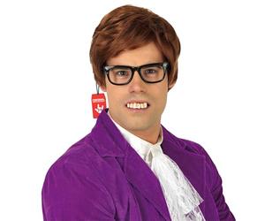 Fun Shack Peluca Castaña Corta Estilo Espía Sesentero Hombre Adulto Accesorio Cabello Disfraz Carnaval Talla Única