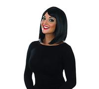 Fun Shack Peluca Negra Corta Con Flequillo Mujer, Peluca Bob Negra Mujer, Peluca Corta Negra Mujer, Pelucas Corte Bob Mujer, Peluca Negra Con Flequillo Mujer, Disfraz Mujer Carnaval Talla Unica