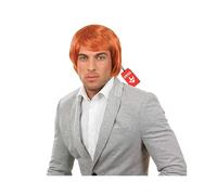 Fun Shack Peluca Pelirroja Corta Flequillo Hombre Adulto Accesorio Cabello Cantante Banda Setentera Carnaval Talla Única