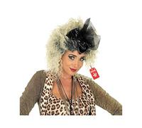 Fun Shack Peluca Rizada Rubia Negra Raíces Tocado Tul Estrella Pop Mujer Adulta Accesorio Cabello Carnaval Talla Única