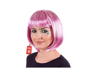 Fun Shack Peluca Rosa Corta Mujer, Peluca Rosa Mujer, Peluca Brillante Rosa Mujer, Pelucas Mujer Rosa, Pelucas Rosas Mujer, Peluca Bob Rosa Mujer, Disfraz Mujer Carnaval Talla Unica