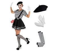 Fun Shack Womens Mime Artist Disfraz, Negro, S para Mujer