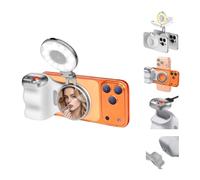 Fun Shot Empuñadura Magnética para Smartphone y Magnético Selfie Luz,Phone Handle Grip con Carga USB-C Desmontable Bluetooth Remote Teléfono Móvil para Fotografiar Compatible con iPhone y Android