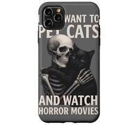 Fun Skeleton I Just Want To Pet Cats and Watch Horror Movies Carcasa para iPhone 11 Pro MAX