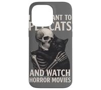 Fun Skeleton I Just Want To Pet Cats and Watch Horror Movies Carcasa para iPhone 14 Pro MAX