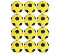 Fun Sport - Balones de fútbol de espuma amarilla (12 unidades, para interiores y exteriores, duraderos y ligeros, perfectos para niños, adolescentes y adultos, horas de diversión, 19,4 cm)