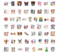 Fun Stickers - Calcomanías de vinilo impermeables | Paquete de 57 calcomanías con impresiones coloridas, colección decorativa para proyectos creativos, etiquetas gráficas de cola larga para peinar