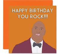 Fun The Rock - Tarjetas de cumpleaños para hombres y mujeres, ¡You Rock! - Tarjeta de feliz cumpleaños para amigos, colegas, tías, tíos, hermanas, mamá, papá, hijo, hija, 145 mm x 145 mm, tarjetas de