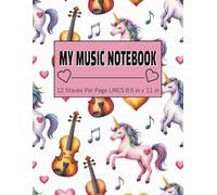Fun Unicorn Music Composition Book for Girls | Blank Staff Paper for Beginner Musicians, School Notes & Songwriting | Cute Music Gift for Kids & Students