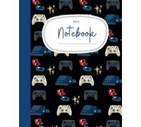 Fun Video Game Themed Composition Notebook for Early Writers: Video Game Notebook for Kids K-2: 120 pages 7.5 x 9.25 wide-ruled - black and blue