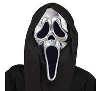 Fun World Máscara de grito cromada con cara de fantasma, accesorio para disfraz de Halloween