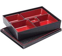 Fun World Toys Caja bento japonesa de 5 compartimentos, 27 x 21 cm, contenedor portátil para alimentos, para escuela, oficina y picnic