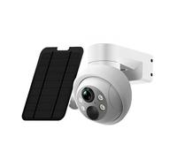 Funabridge Cámara de seguridad solar inalámbrica de 3MP 2K, cámara PTZ para exteriores con vista panorámica de 360°, visión nocturna a color de hasta 50 pies y 15 m, cámara libre WiFi 4G, detección de