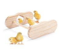Funabridge Percha de madera para pollitos de la selva para uso en gallineros, barra de entrenamiento de pollitos con espejo para entretenimiento y crecimiento social