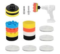 Funalix 17 esponjas de pulido para coche, accesorio de pulido, atornillador inalámbrico, máquina pulidora, taladro para pulir, lijar, encerar