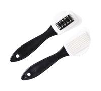 Funalix 2 Piezas Cepillo Ante Zapatos, Kit de Limpieza para Ante, Ante Cepillo de Limpieza de 3 Caras Multifuncional, para Zapatos Deportivos, de Vestir, Botas y Más (Negro y Blanco)