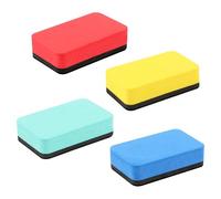 Funalix 4 Piezas Borrador de Pizarra Magnética de Espuma EVA, Esponja para Pizarra Blanca con Fuerte Imán para Oficina, Aula y Uso Doméstico, Limpia sin Dejar Residuos (Mezcla de Colores)