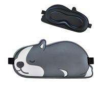 FUNAUPGO Antifaz para dormir con diseño de animal divertido en 3D, suave, transpirable, con los ojos, para viajes, para niños, adultos, niñas, niños, mujeres y hombres (perro, gris)