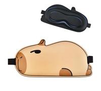 FUNAUPGO Antifaz para dormir con diseño de animales divertidos en 3D, suave, transpirable, para viajes, para niños, adultos, niñas, hombres, mujeres y hombres (Capibara, marrón)