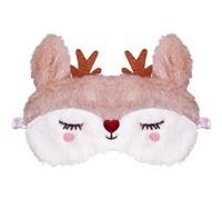FUNAUPGO Antifaz para dormir con diseño de reno navideño, lindo animal, Rudolph, de felpa suave, con los ojos vendados, divertida sombra de ojos para niños, adultos, niñas, niños, mujeres y hombres